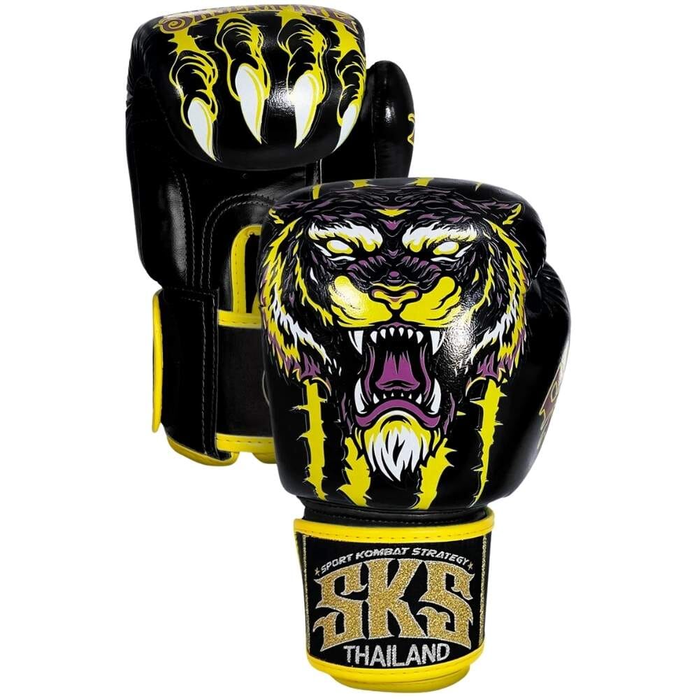 SKS Tiger Muay Thai Gloves Black - Image 4