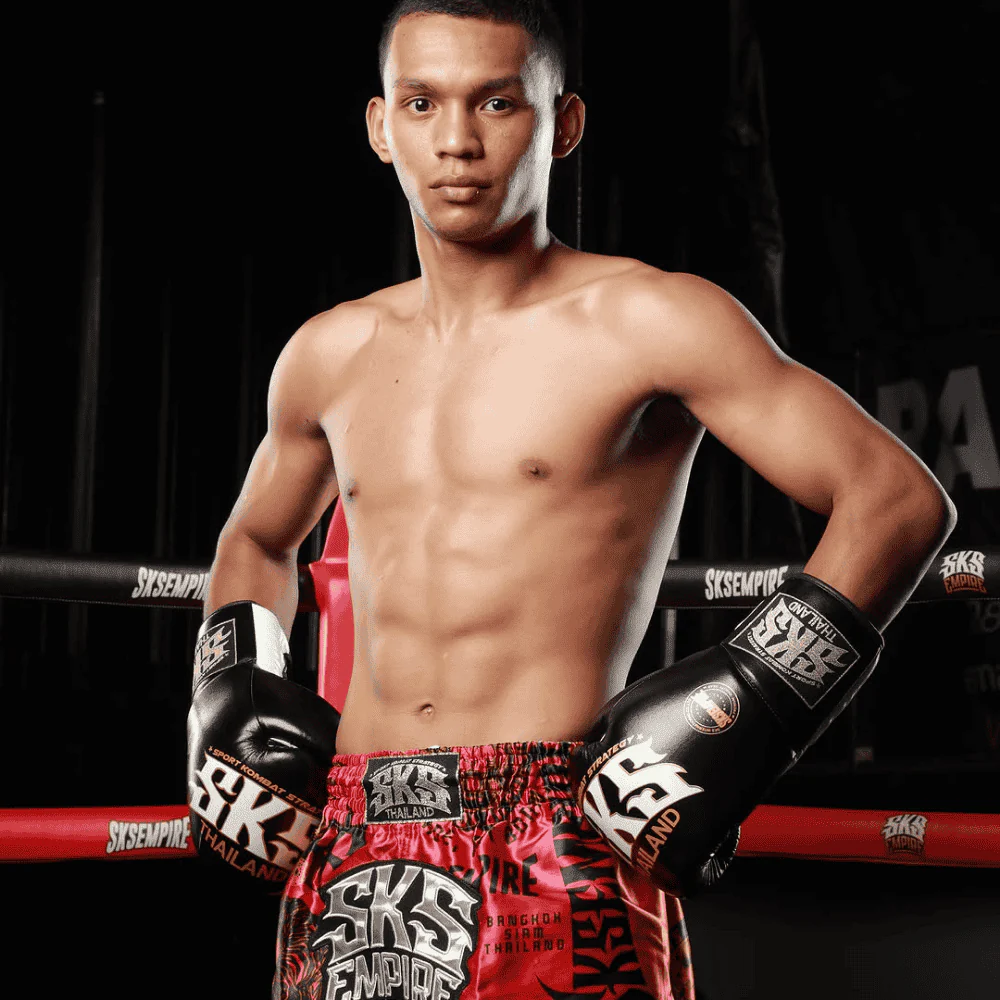 SKS Trapezoid Lace Boxing Gloves Red - Image 4