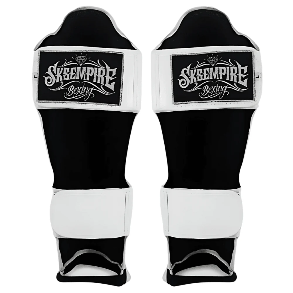 SKS White Sakyant Muay Thai Shin Guards - Image 3