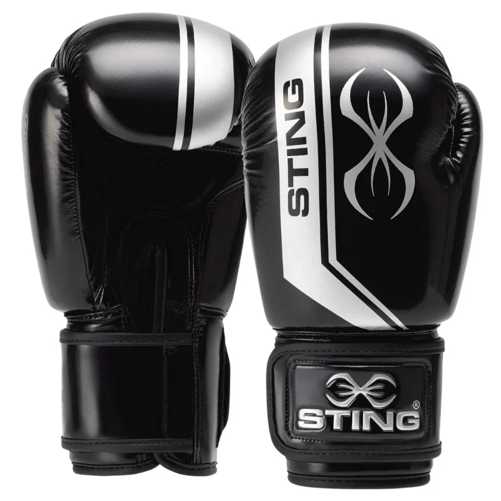 Sting Armalite Boxing Gloves Black/Silver