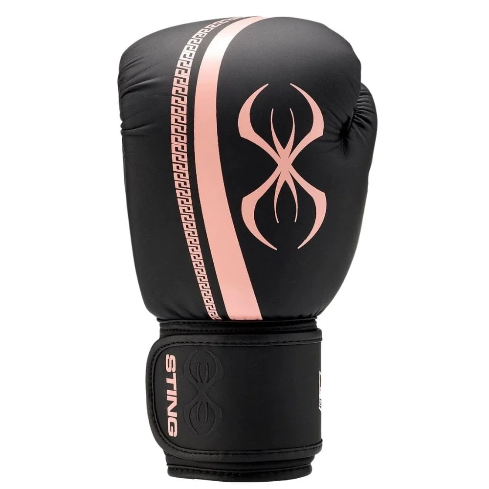 Sting Aurora Womens Boxing Gloves Black/Peach - Image 5