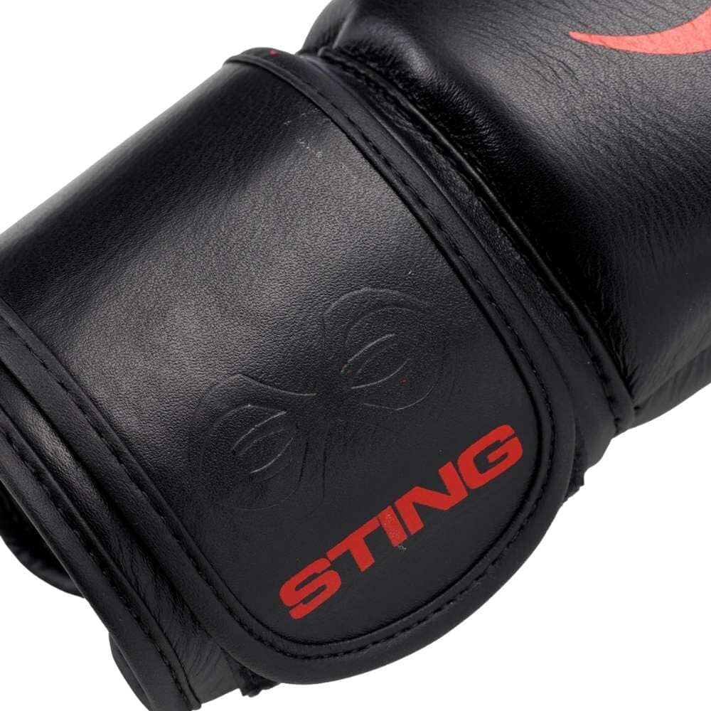 Sting Evolution Hook & Loop Boxing Gloves Black/Red - Image 2