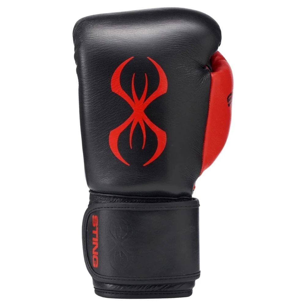 Sting Evolution Hook & Loop Boxing Gloves Black/Red - Image 5