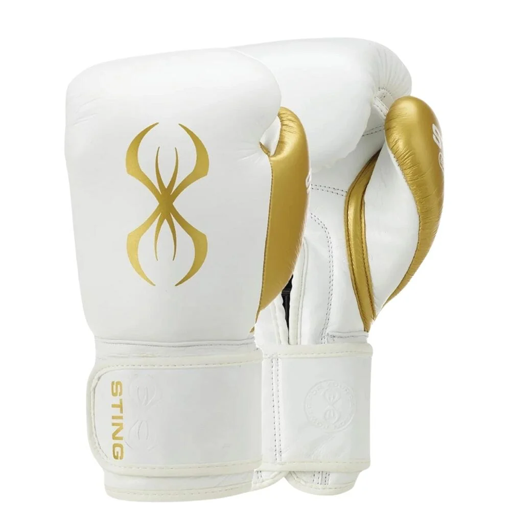 Sting Evolution Hook & Loop Boxing Gloves White/Gold