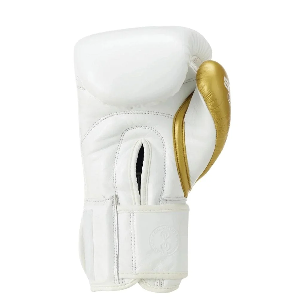 Sting Evolution Hook & Loop Boxing Gloves White/Gold - Image 2