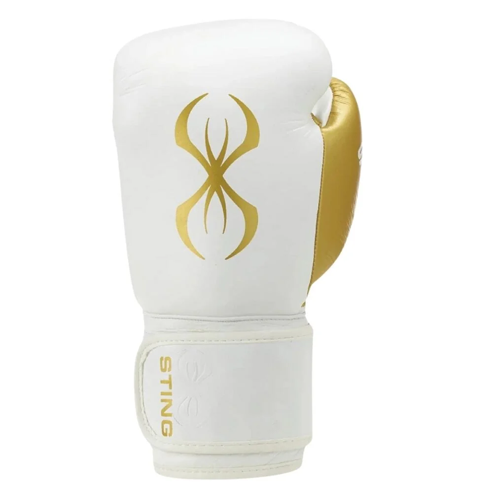 Sting Evolution Hook & Loop Boxing Gloves White/Gold - Image 3
