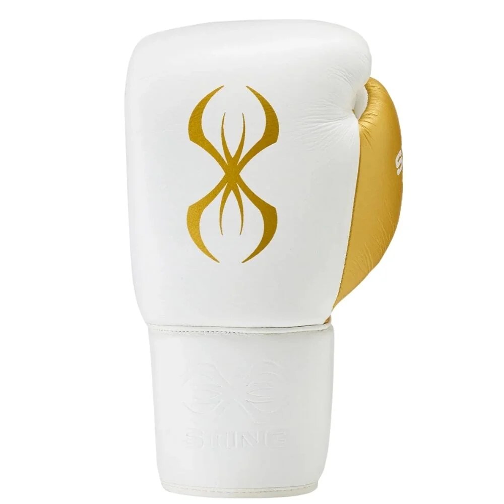 Sting Evolution Lace Up Boxing Gloves White/Gold - Image 5
