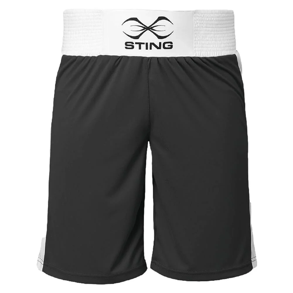 Sting Mens Mettle Boxing Shorts IBA Approved Black