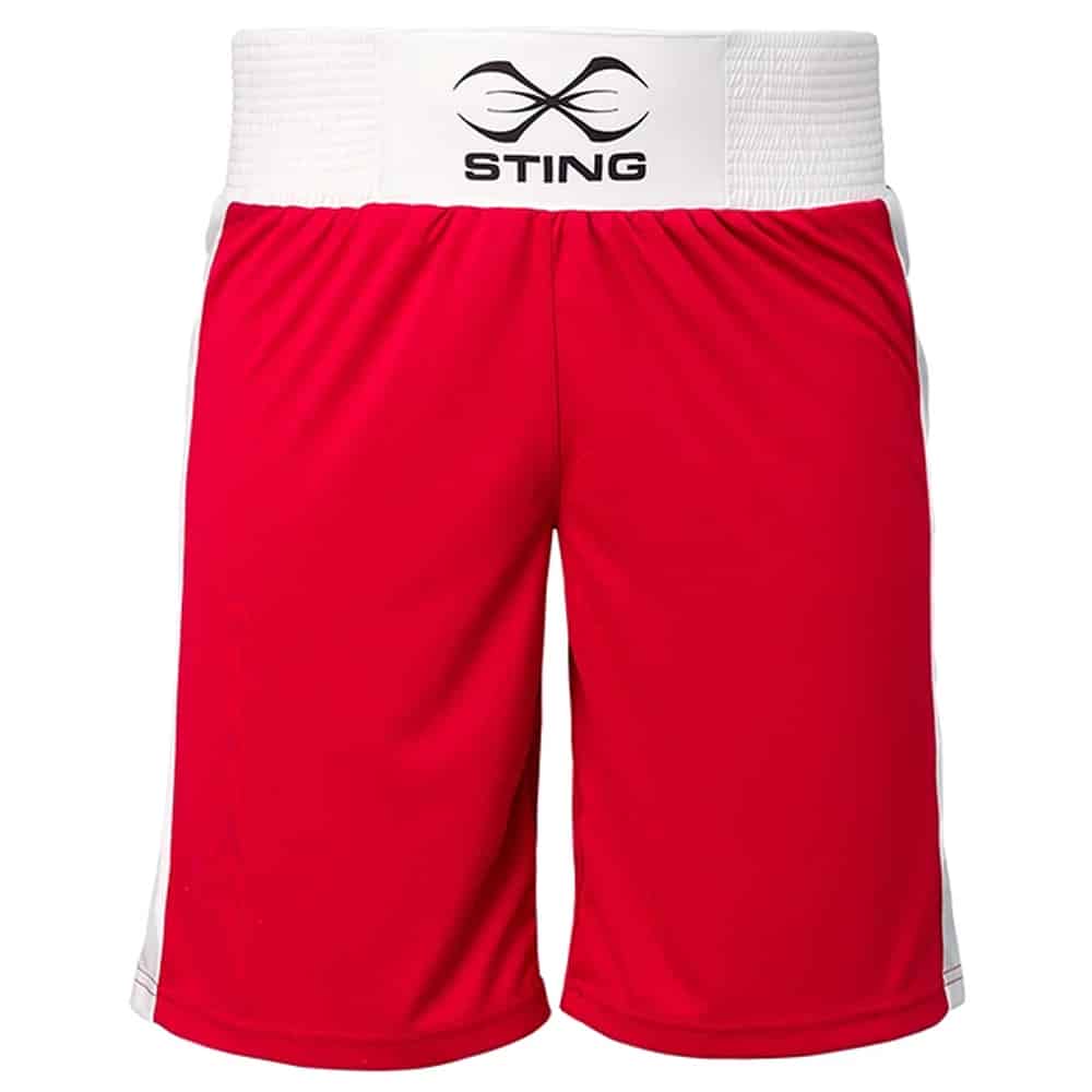 Sting Mens Mettle Boxing Shorts IBA Approved Red