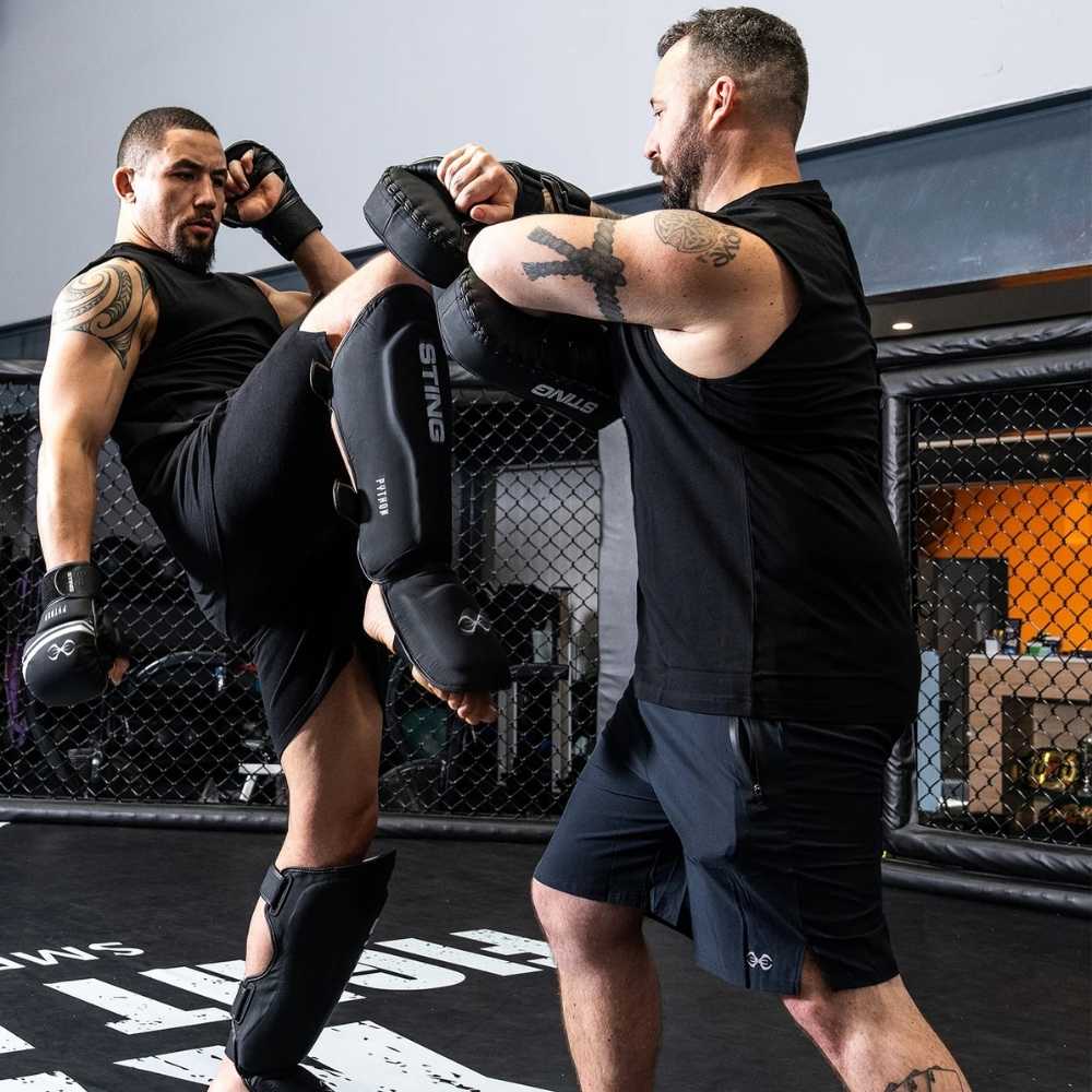 Sting Python MMA Shin and Foot Protector Black/White - Image 2