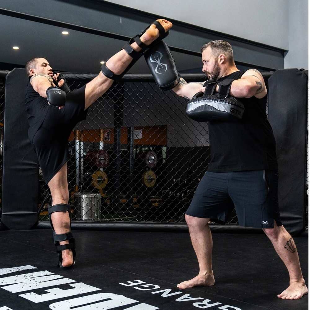 Sting Python Thai Kick Pads Black/White - Image 2
