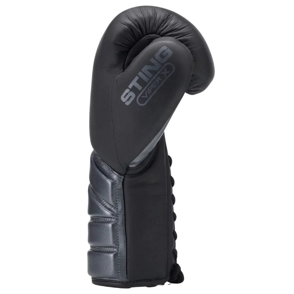 Sting Viper X Lace Up Sparring Gloves Black/Grey - Image 4