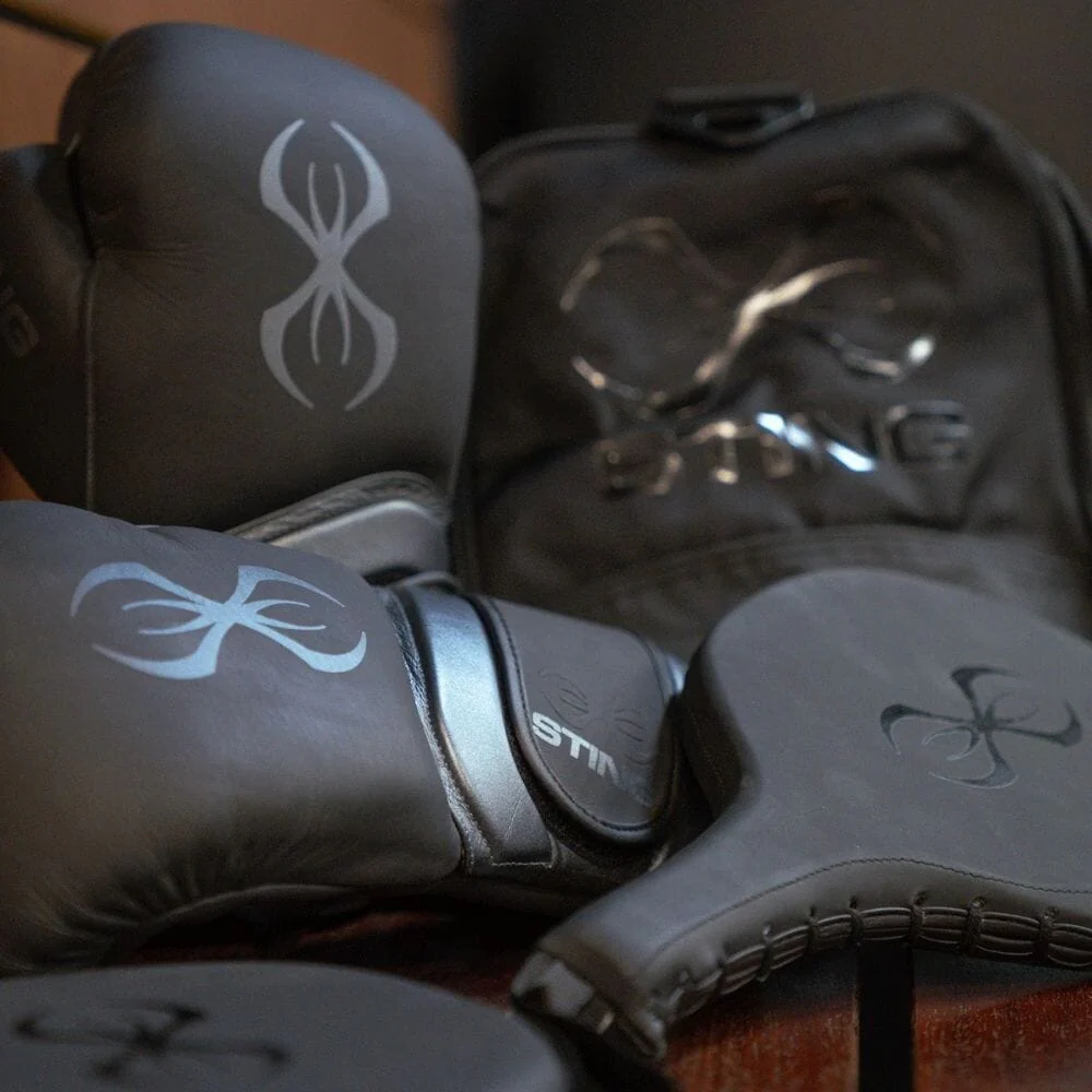 Sting Viper X Lace Up Sparring Gloves Black/Grey - Image 6