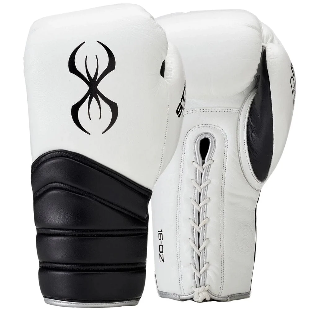 Sting Viper X Lace Up Sparring Gloves White/Black/Silver