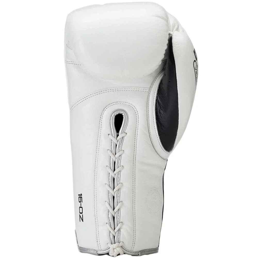 Sting Viper X Lace Up Sparring Gloves White/Black/Silver - Image 3