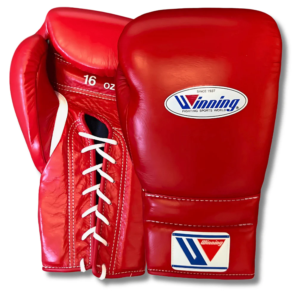 Winning MS-Series Lace Up Boxing Gloves Red