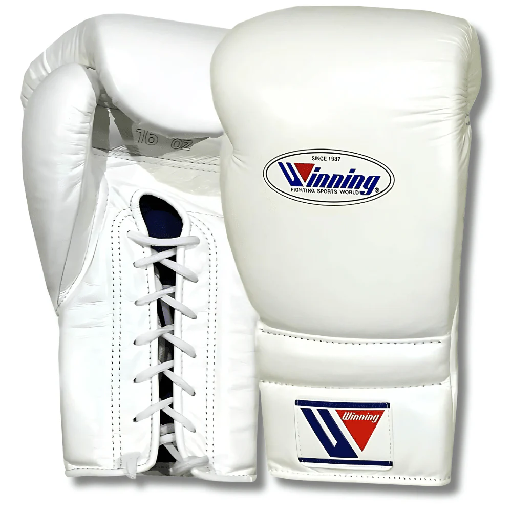 Winning MS-Series Lace Up Boxing Gloves White