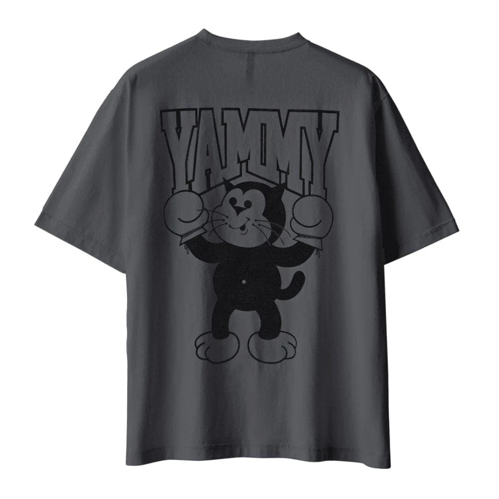 YAMMY Cat Champ Charcoal T-Shirt