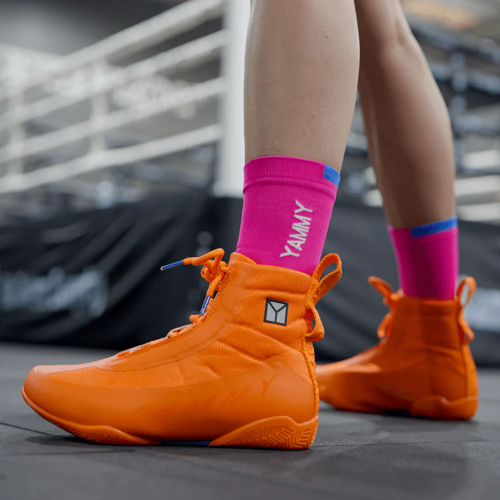 YAMMY Flux Orange Mid Boxing Shoes - Image 10